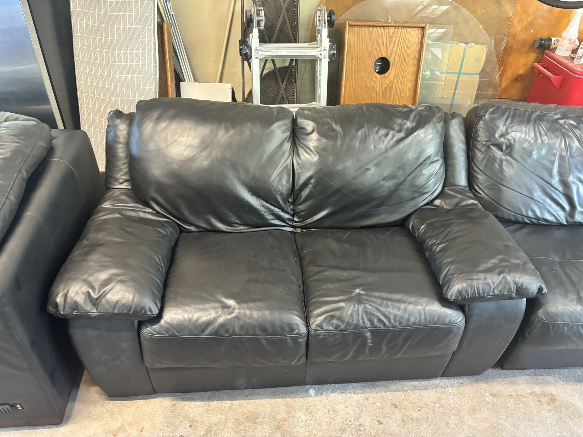3 Piece Black Sofa Set