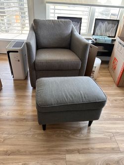 Swivel Armchair & Ottoman