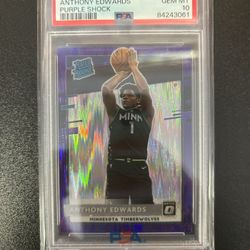 Anthony Edwards Purple Shock Optic RC PSA 10