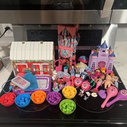 Big Lot Of Toys, Sorting Toys, Fidgets, Pack And Play For Dolls, Castle With Little Furniture. 