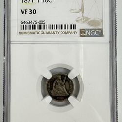 1871 Seated Liberty Half Dime VF 30 NGC Graded 