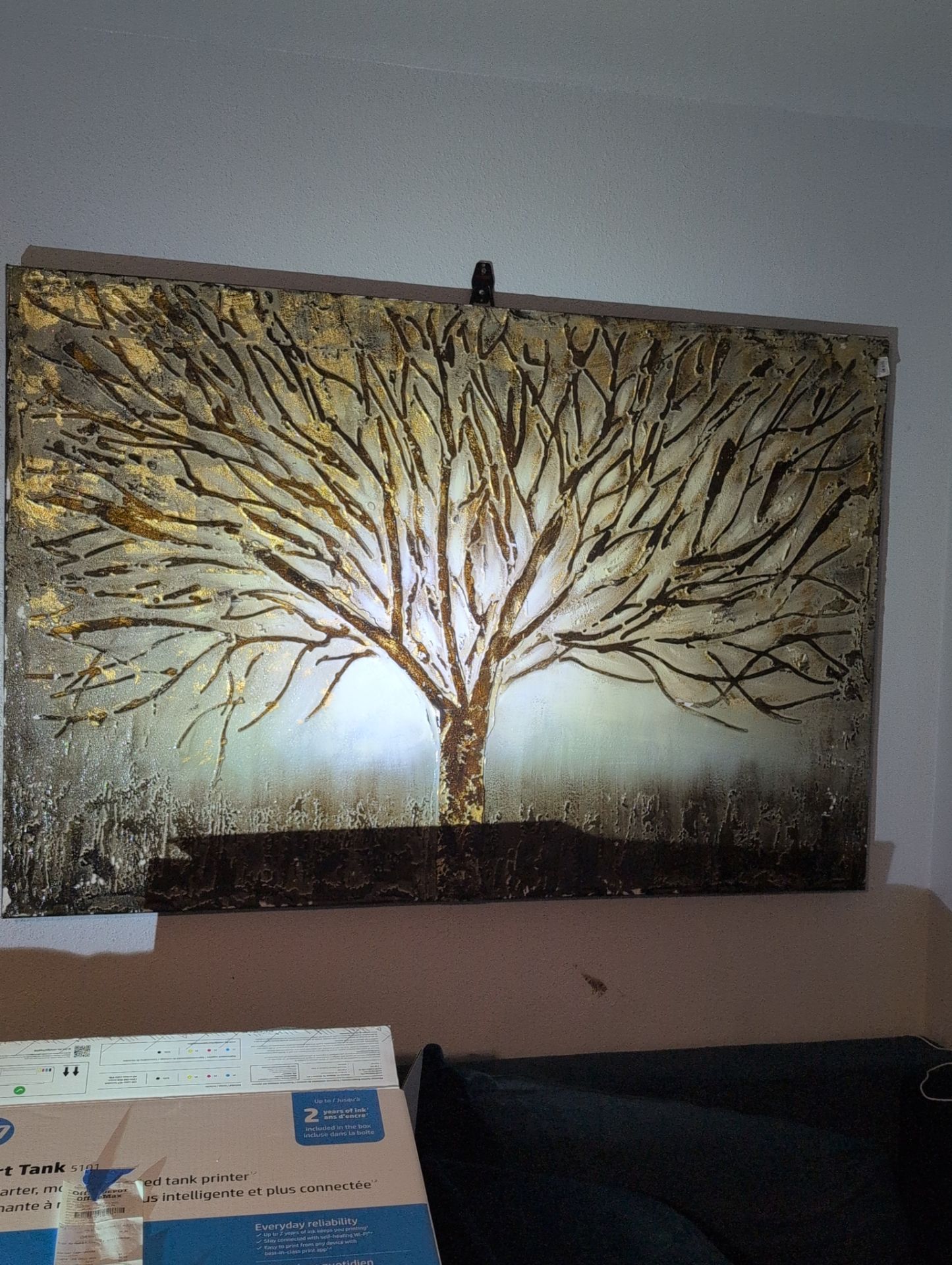 The Tree of Life" or "Spreading Tree in Brown and Gold Shades