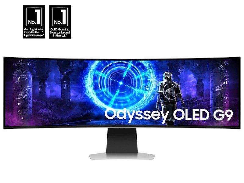 Samsung 49-Inch Odyssey G9 (G95SD) Series QD-OLED G- Sync Compatible Curved Gaming Monitor, 240Hz, 0.03ms, Dual QHD, Glare Free, FreeSync Premium Pro,