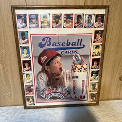 Vintage Set Of 20 1990 Wonderbread Baseball Card Collection, With Cardboard in Store Advertising Board