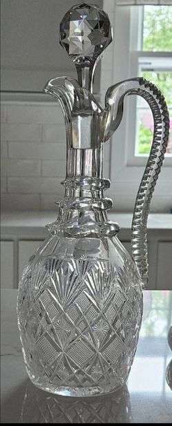 Handled Decanter, ABCG, Grecian Pattern By Hawkes