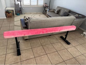 Adjustable Gymnastics Balance Beam with Pink Cover