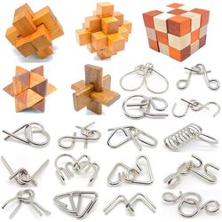 Guaishou Brain Teasers with The Puzzles 21Pcs Unlock Interlock Game IQ Test Toy