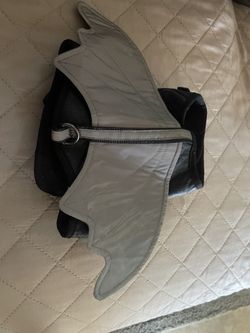 para perros con alas de murciélago que brillan en la oscuridad, Talla S Negro Con Gris