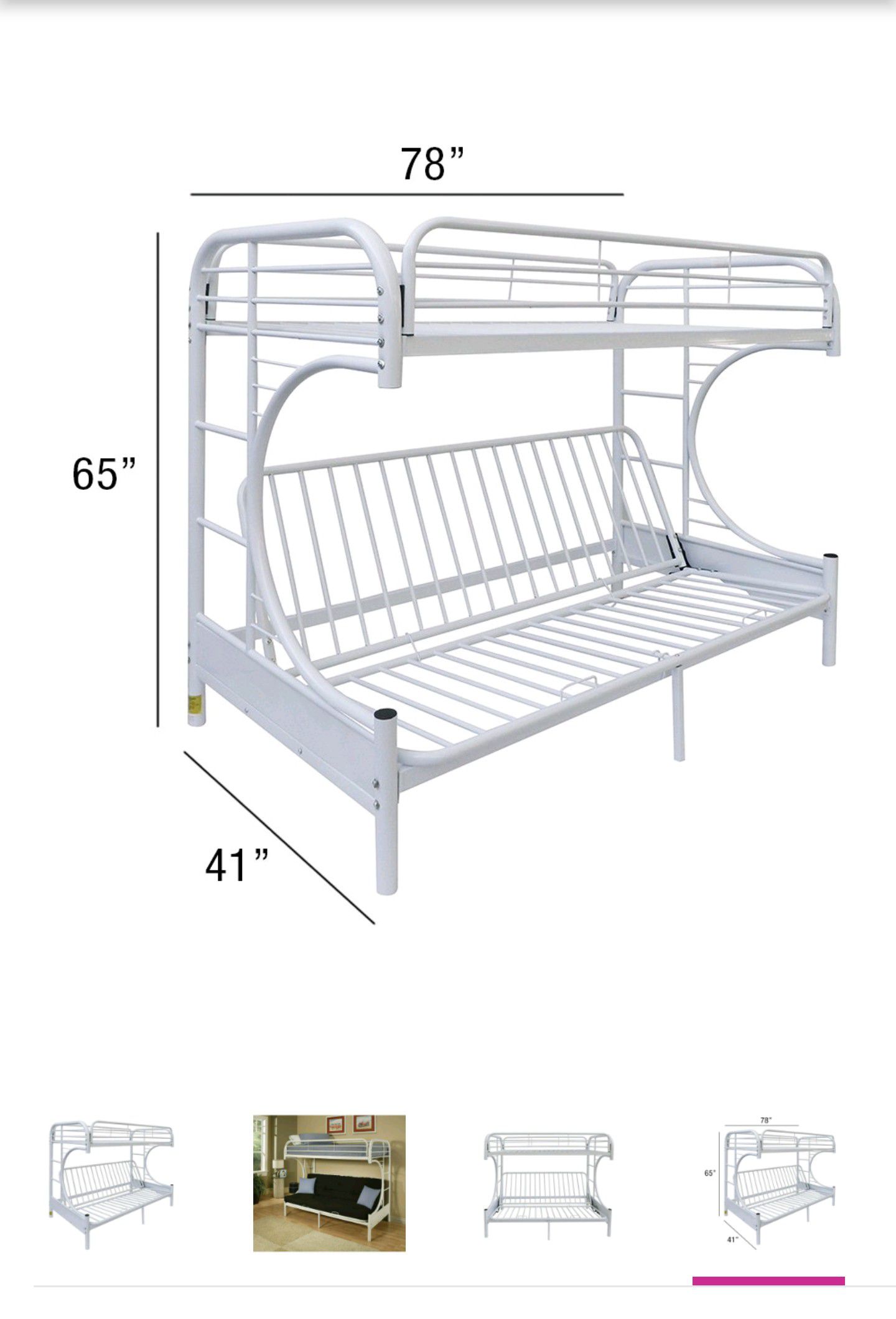 Eclipse bunk bed White and twin mattress
