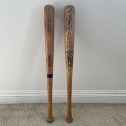 2 Vintage Wood Baseball Bats Louisville Slugger Adirondack 28 Inch