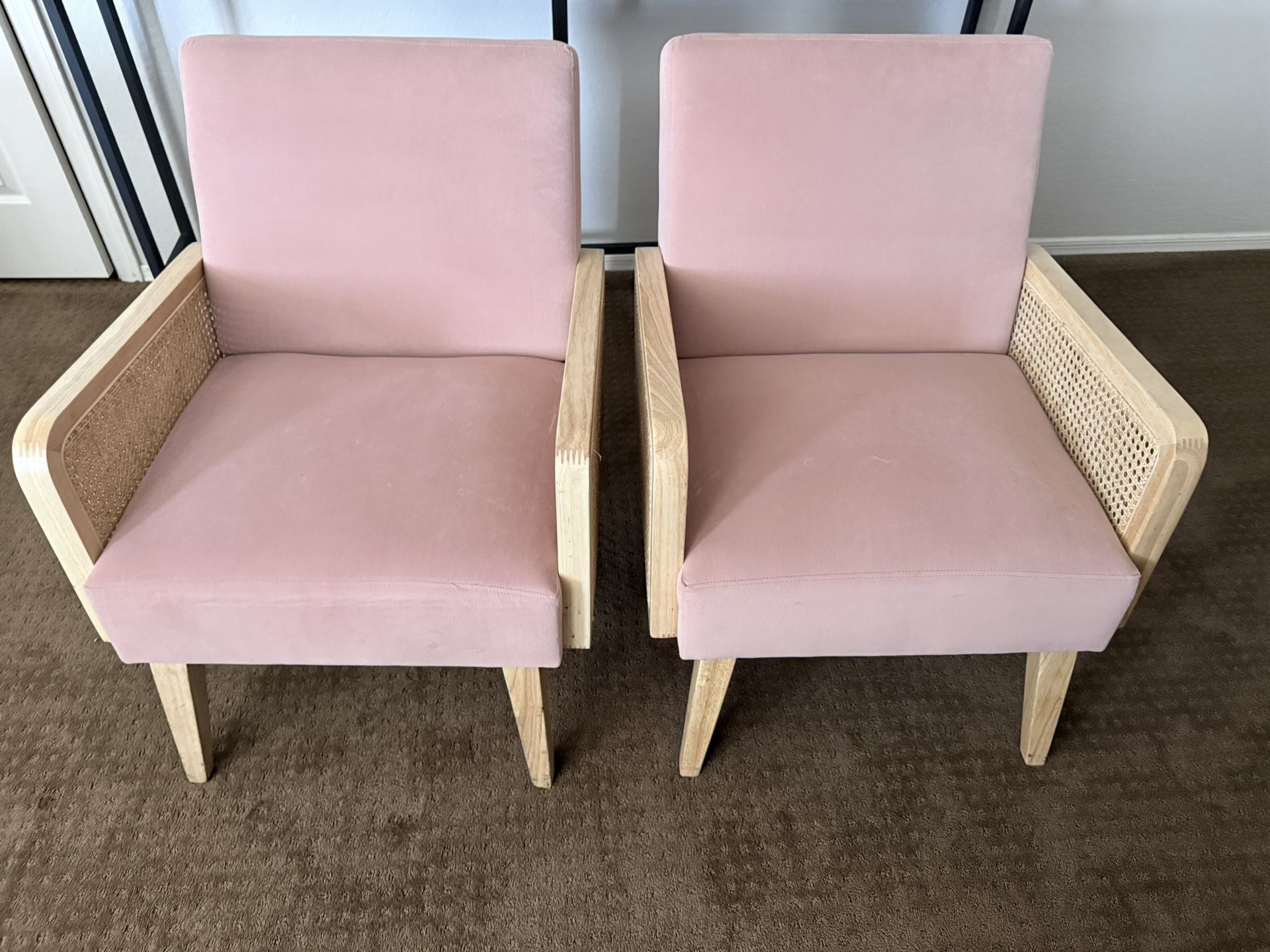 Set of 2 Blush Pink Accent Chairs - Like New!