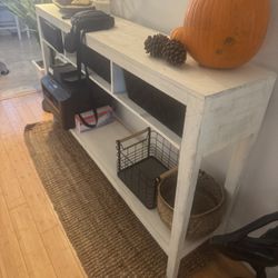 White Wood Console Table