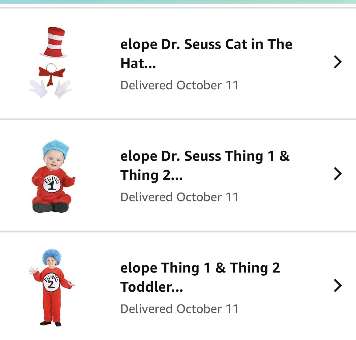 Cat N The Hat, Toddler Thing 1/2, Baby Thing 1/2
