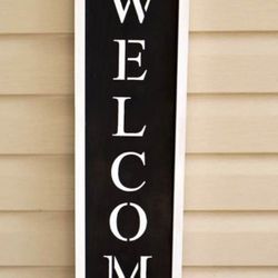 48” Handcrafted & Painted Porch Sign “ Welcome”