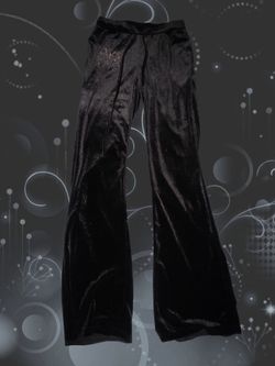 Emo Y2k black low rise velvet tracksuit pants