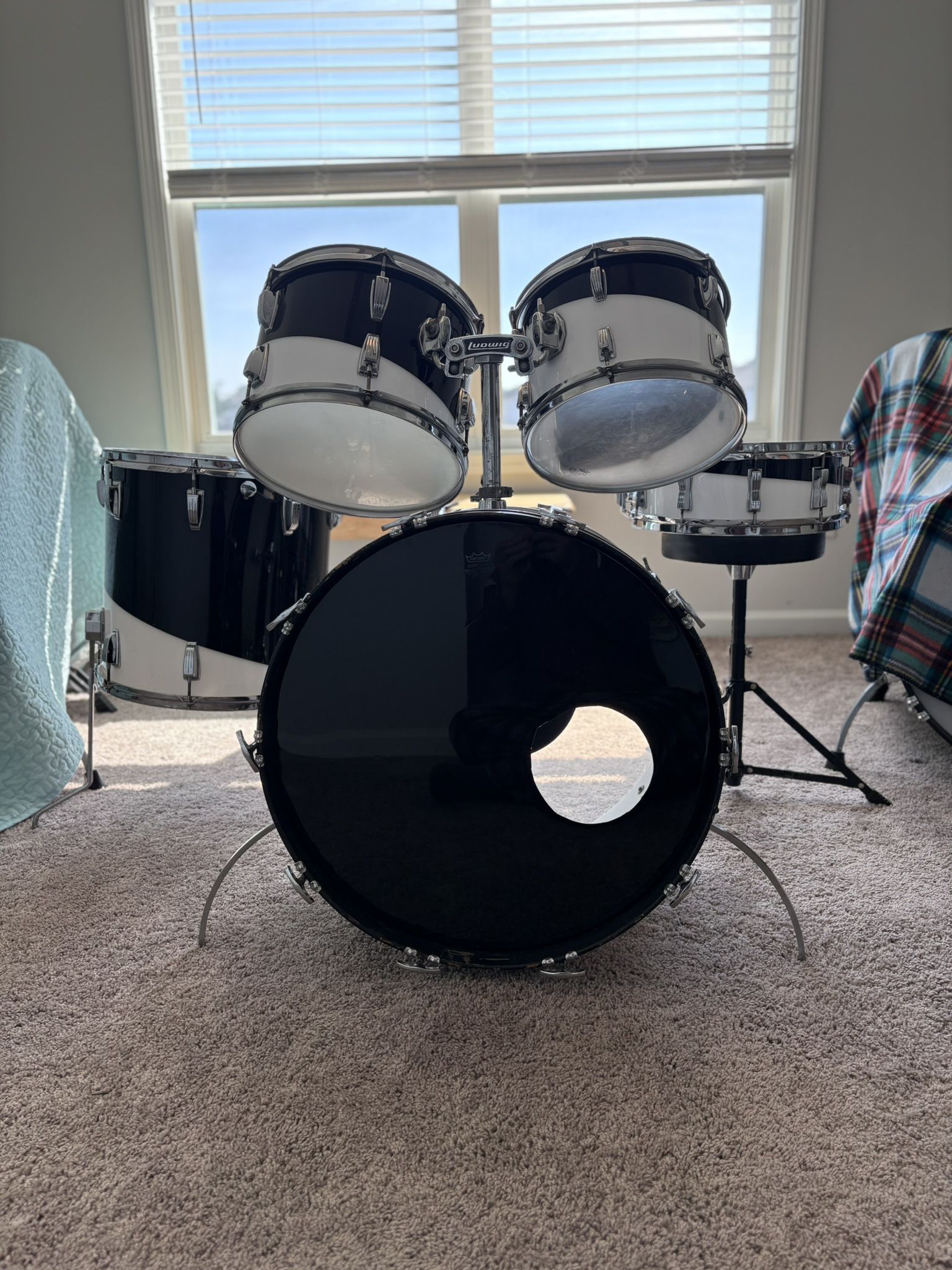 LUDWIG Vistalite Drum Set Pattern E Acrylic Drums 5 pc 1975 Vintage