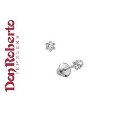 Child's 1/12 ct.Diamond Earrings in 14K White