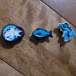 Lot Of 3 Croc Charms Fish