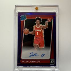 2021-22 Panini Donruss Optic - Rated Rookie Jalen Johnson #181 Purple Holo Prizm