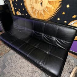 Black Couch / Leather Futon (Open Box)