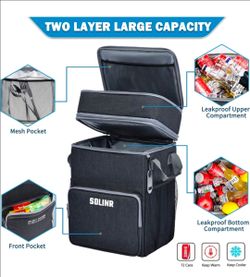 SDLINR Collapsible Cooler with Wheels, Rolling Cooler Bag for Beach Travel