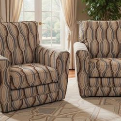 Set of 2 Brown Accent Arm Sofas (Free Delivery)