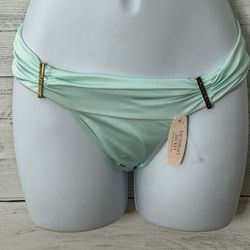 VICTORIA SECRET Teal Bikini Bottom w/ Gold Design Size XS NWT