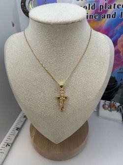 Gold plated from Brazil necklace 18” short necklace gold plated from Brazil)) cadena corta de enchape laminado de Brazil 18” inch es corto Alta calida