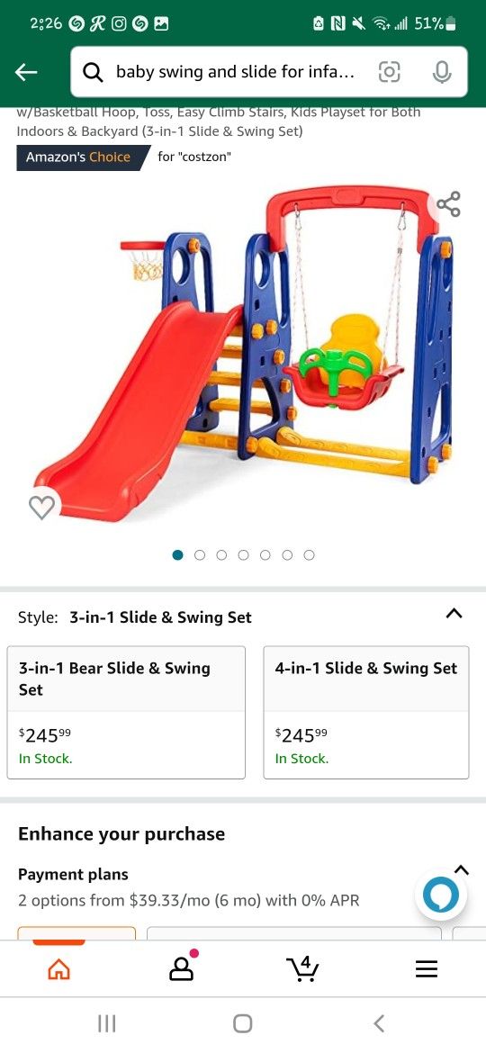 https://offerup.com/redirect/?o=My5pbg== 1 Swing And Slide.with.basket Ball Set
