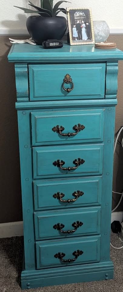 Turquoise Chalk Painted Chest