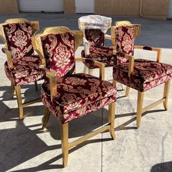 Set Of 4 French Venetian Baroque Louis XVI Style Bar Stools Chairs 