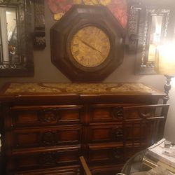 Beautiful Wooden Buffet Table And End Table Mirror And Decor 
