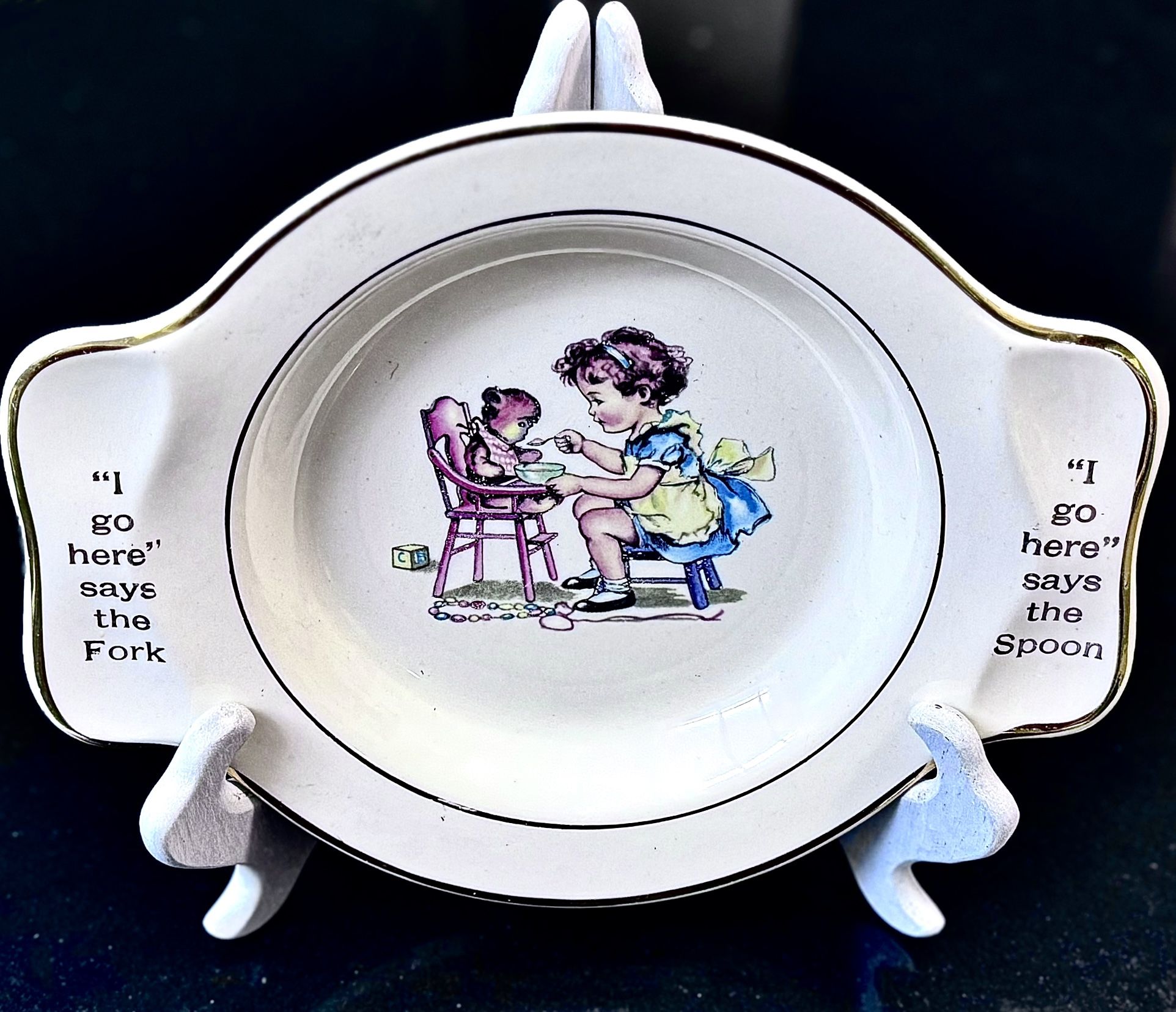 🚨Bargain: 👶✨Rare/Vintage 1950 Fine China, Children’s “My Own Plate”, Gold Edge and Trim (brand new)