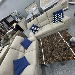 Cream Sofa Loveseat Set