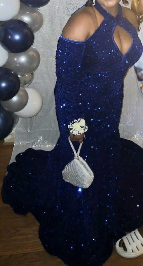 Royal Blue Mermaid Style Prom Dress 