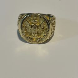 18k Gold Double Headed Eagle Ring