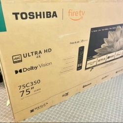 Tv 75 Toshiba Smart 4k HDTV In Box 6 Month Warranty.  Free Delivery 