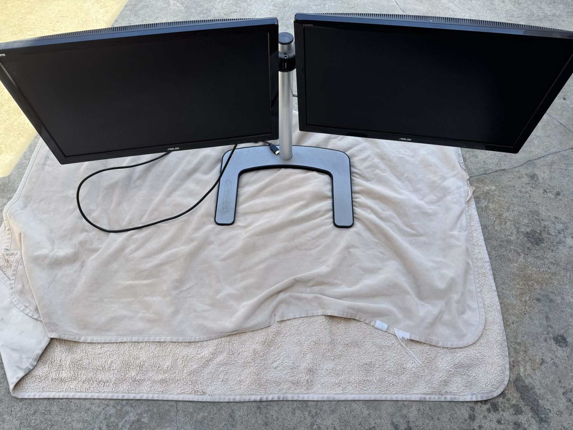 Dual 24” Asus Monitors with Stand
