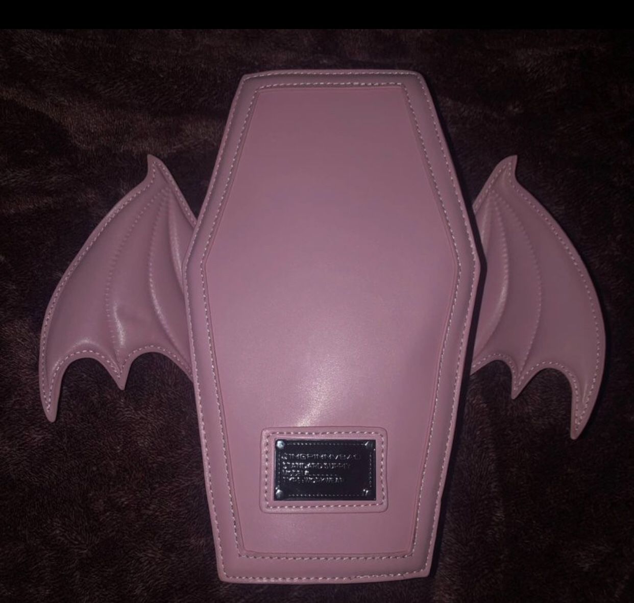 ⚰️ Coffin & Bat Wing 🦇 Purse / Backpack - Pastel Pink
