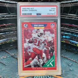 1989 Pro Set Barry Sanders #494 Rookie PSA 8 NM-MT Detroit Lions HOF