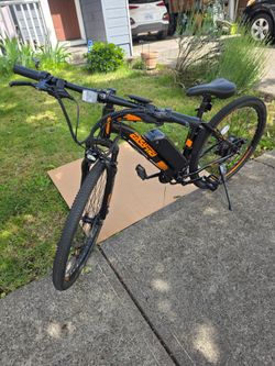 Electric Bike 27.5" Mountain Bicycle,Adult Commuting Ebike 500W 10.4Ah Battery Color Black/Orange