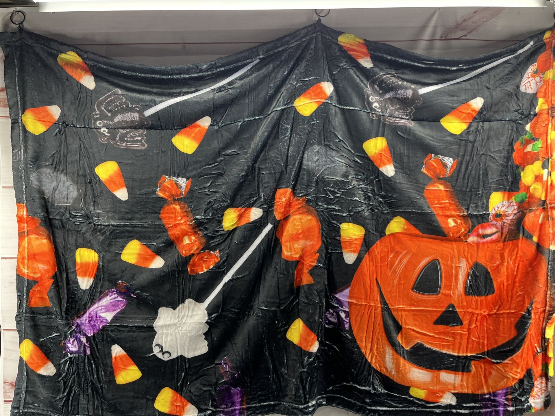 Halloween Candy Throw Blanket 40"x50" .NIP Super Soft Fleece.Ships In 24 Hrs