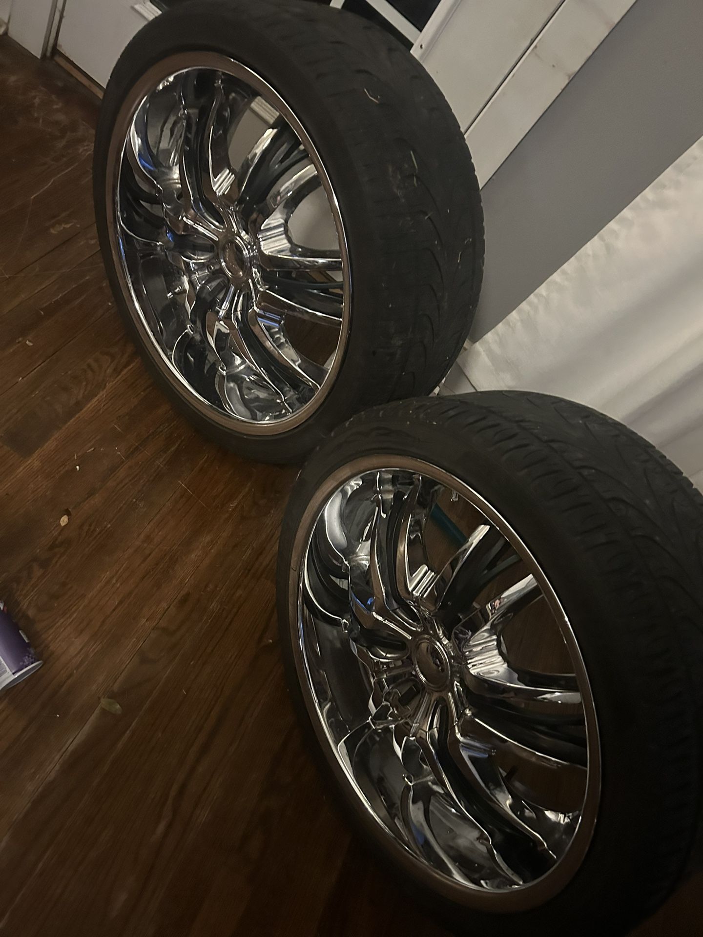 Cattivo 767 22”Chrome Wheels with universal 5 lug pattern Jeep and others 5x127 5x5 $1600 package