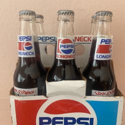 Vintage Pepsi Longnecks - Patriotic "Stars & Stripes" Editions UNOPENED 6-pk