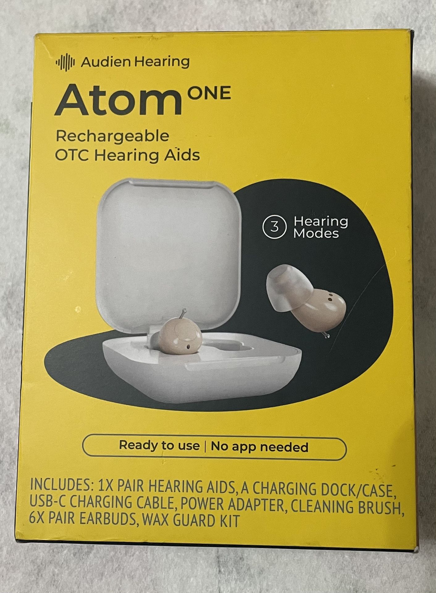Atom One Rechargeable OTC Hearing Aids 