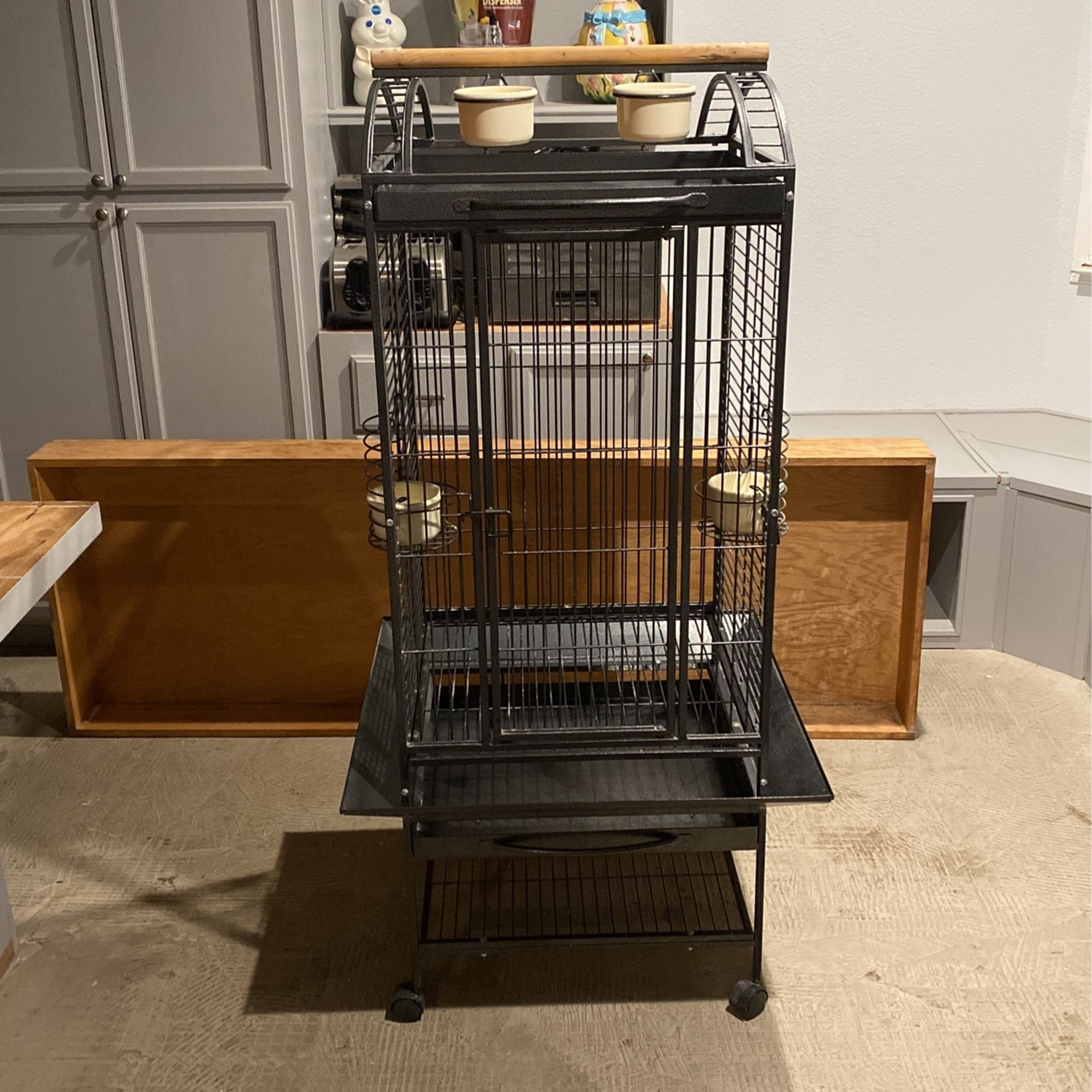 Bird cage ,Gray 24” By 22” By 34”