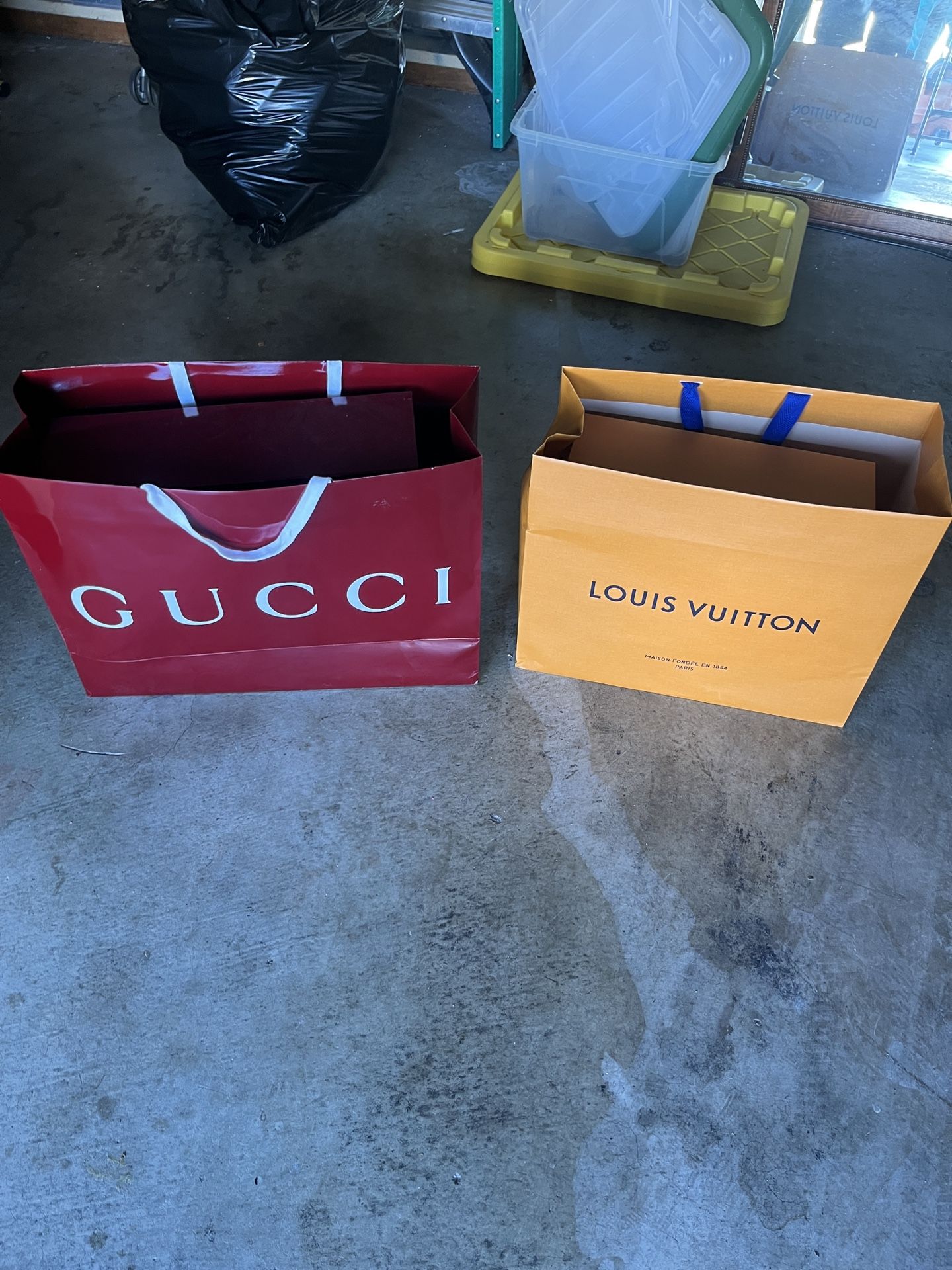 Gucci And Louis Vouitton Bag And Box.