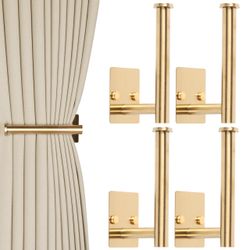 OCIOLI 4 Pack Curtain Holdbacks, Gold