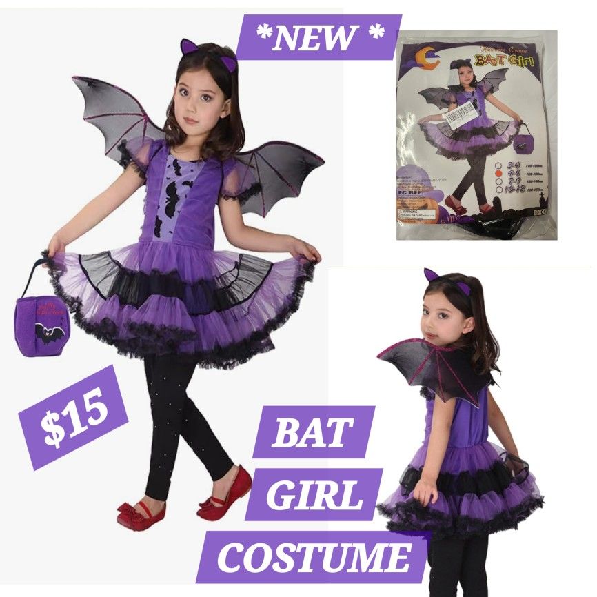 💥NEW💥
😈BAT COSTUME GIRL
🦇DISFRAZ DE MURCIELAGA NIÑA
✡️FOR HALLOWEEN PARTY✡️