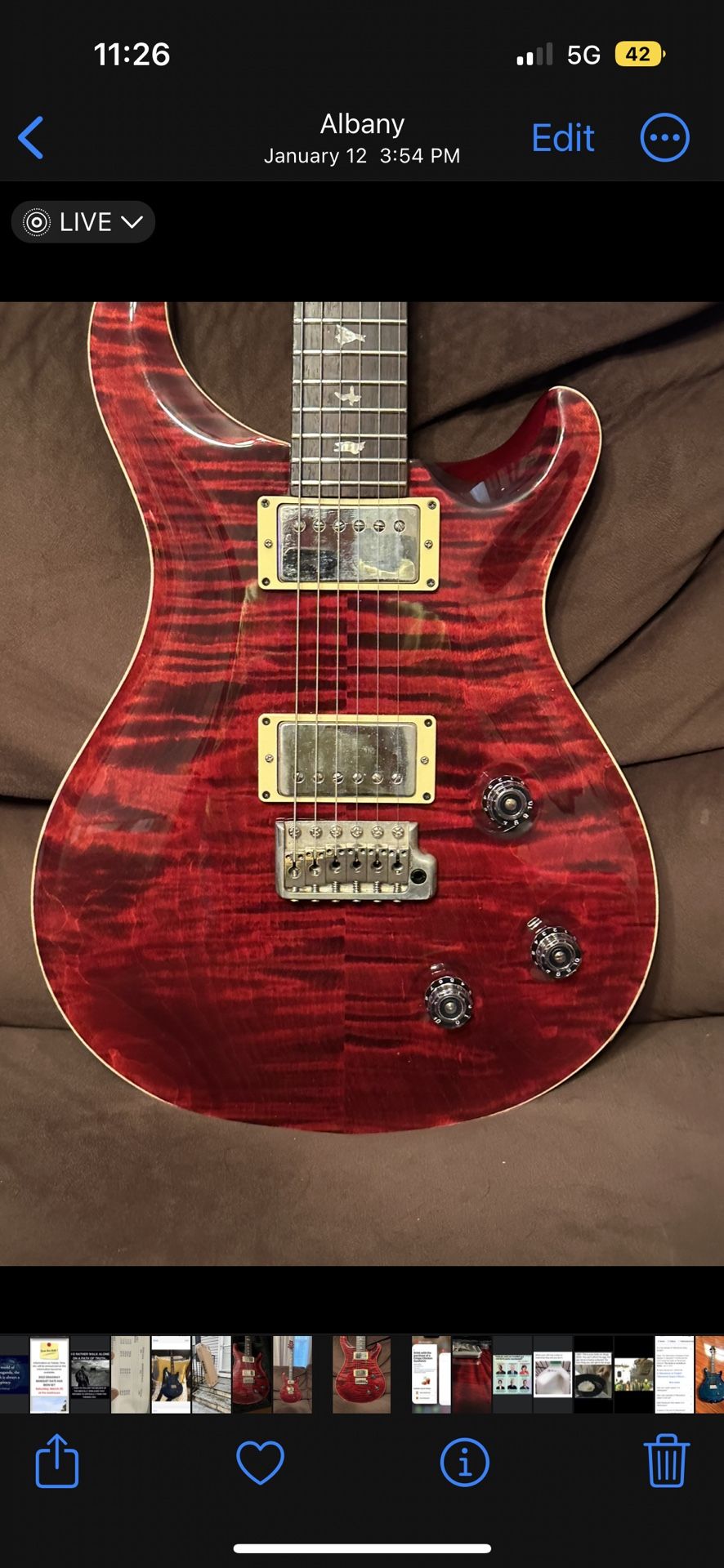 2001 PRS Custom 22 10 Top Birds